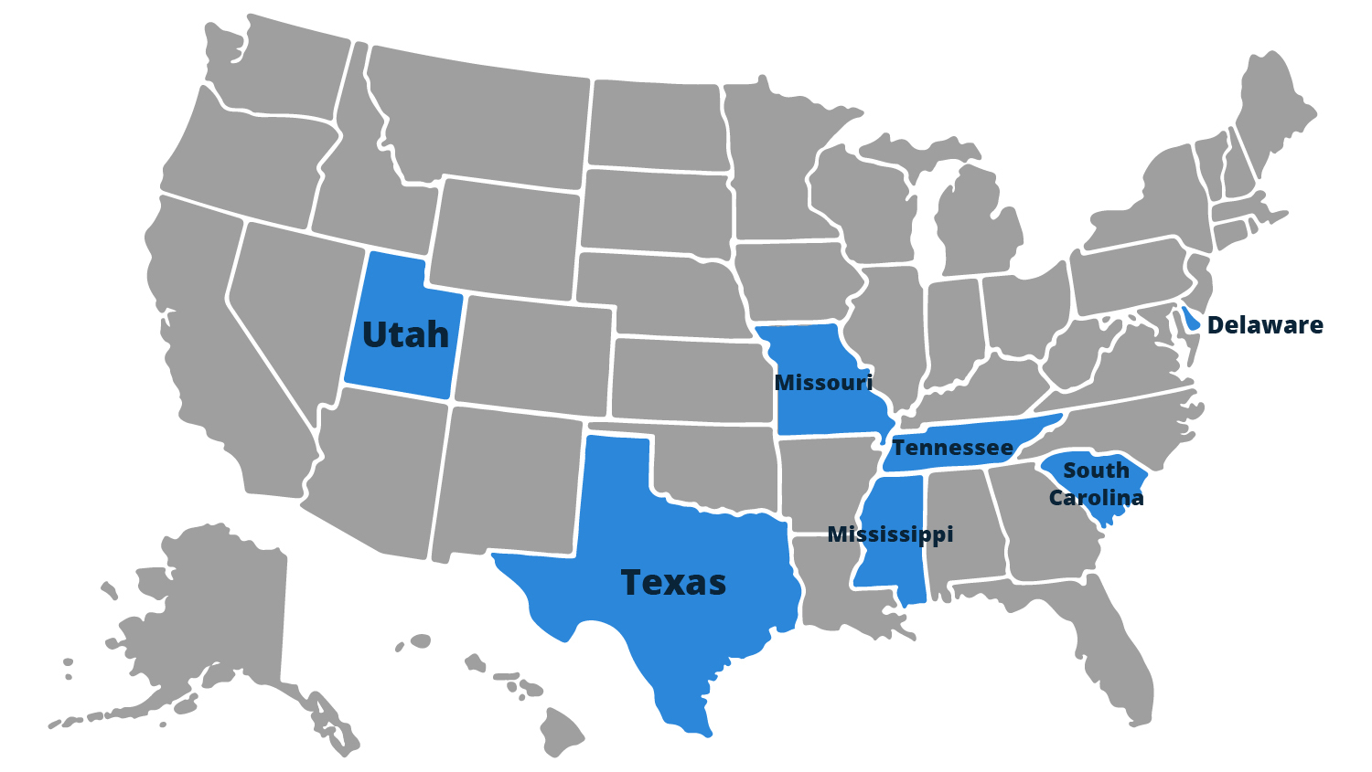 Map showing states covered by Coast 2 Coast Lenders